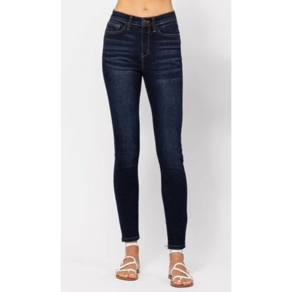 Judy Blue Denim - #1285 Judy Blue High Rise Skinny Fit Dark Wash Blue Jeans Size 7/28